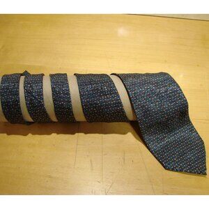 Vintage Christian Dior Monsieur Blue Burgundy Gold Neck Pointed Designer Tie